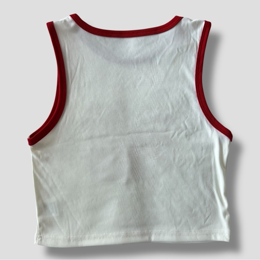 Red and White Graphic Tank Top - Picture 4 of 5
